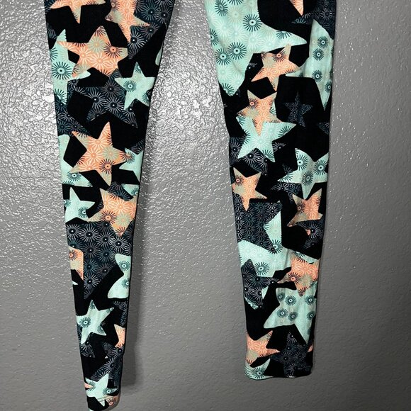 Kids Star Print Leggings One Size Soft Stretch Vibrant Pattern - Picture 6 of 7